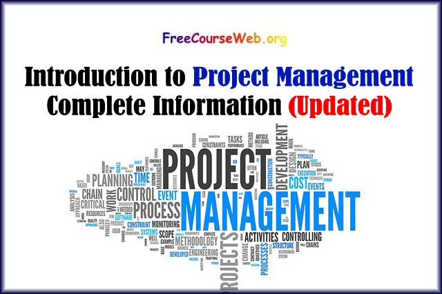 Introduction to Project Management Complete Information